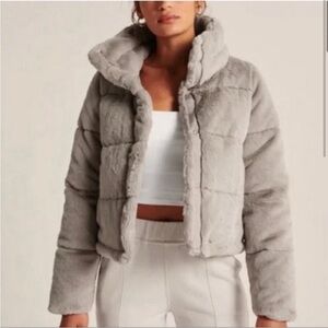 Abercrombie Ultra Puffer Faux Fur Jacket